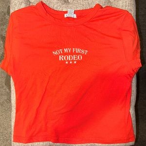NWT Western Crop Tee Not My First Rodeo Texas Nashville Ready